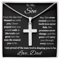 To My Son | Christian Cross Necklace from Dad | Faith-Inspired Gift for Son
