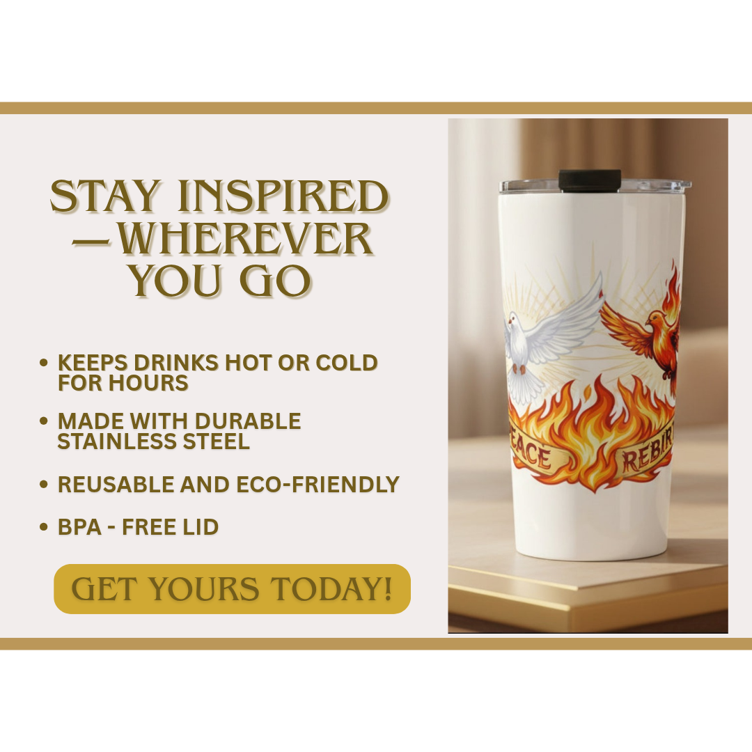 Christian Dove & Fire 20oz Stainless Steel Insulated Tumbler – Faith-Based Drinkware