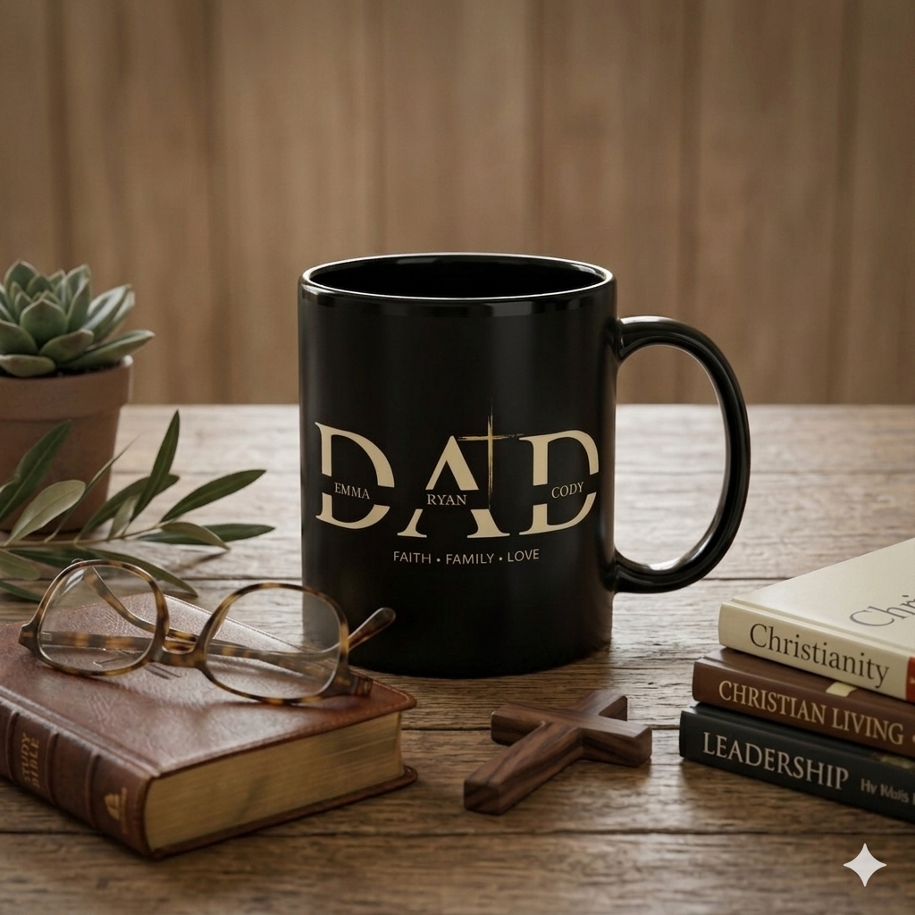 Custom Dad Mug | Faith • Family • Love Personalized Gift