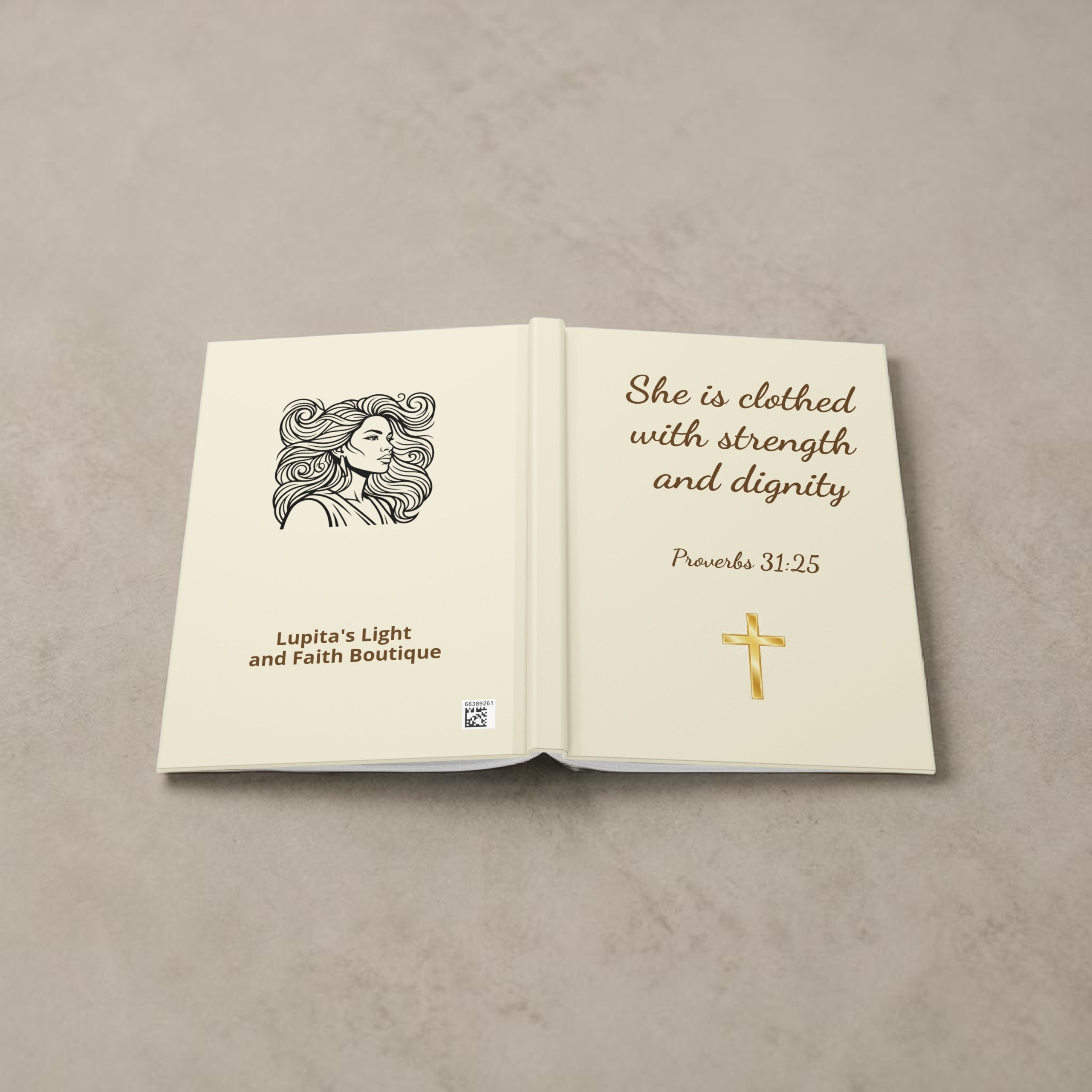 “She Is Clothed With Strength & Dignity” Christian Hardcover Journal – Proverbs 31:25 | Faith & Prayer Notebook