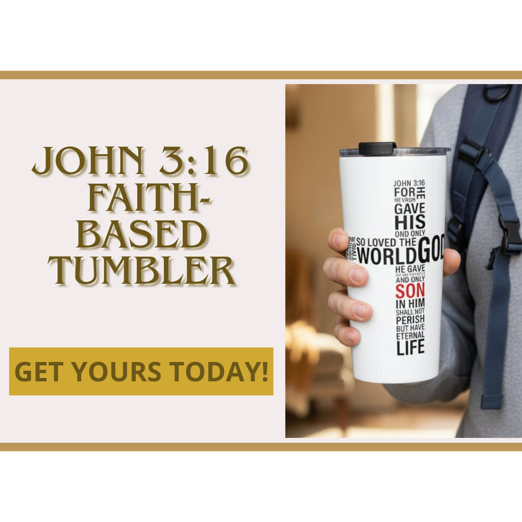 John 3:16 Christian Tumbler – 20oz Insulated Stainless Steel Travel Mug, Faith Gift