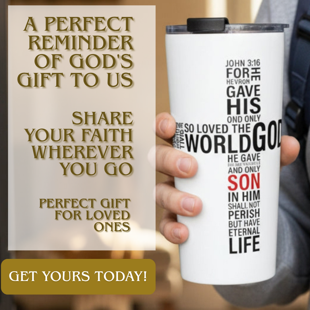 John 3:16 Christian Tumbler – 20oz Insulated Stainless Steel Travel Mug, Faith Gift