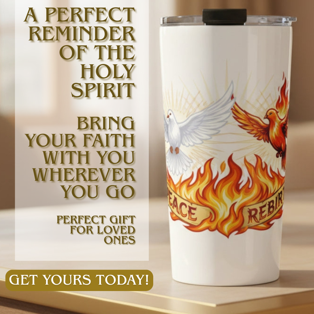 Christian Dove & Fire 20oz Stainless Steel Insulated Tumbler – Faith-Based Drinkware