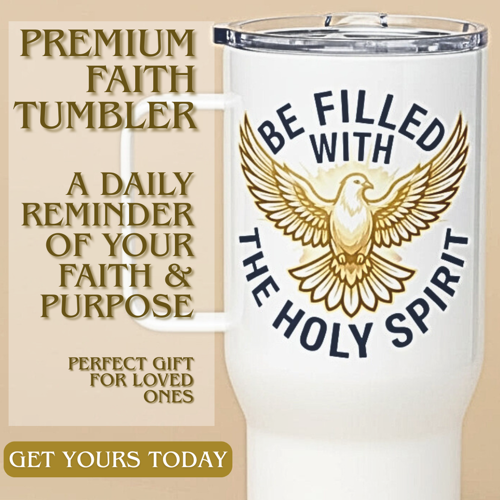 Be filled with the Holy Spirit Travel Tumbler With a Handle
