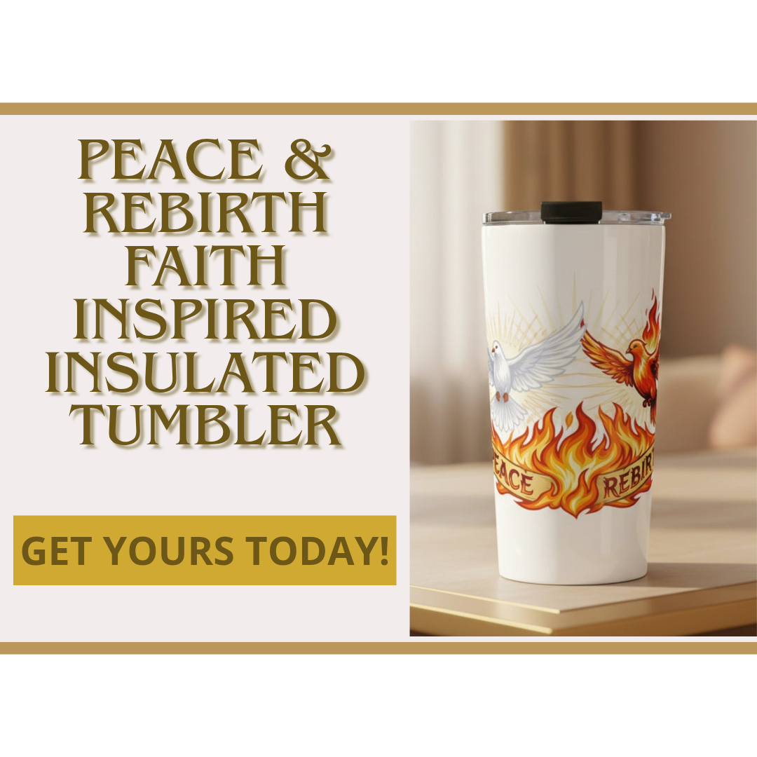 Christian Dove & Fire 20oz Stainless Steel Insulated Tumbler – Faith-Based Drinkware
